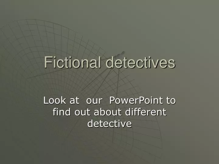 fictional detectives