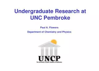 Undergraduate Research at UNC Pembroke