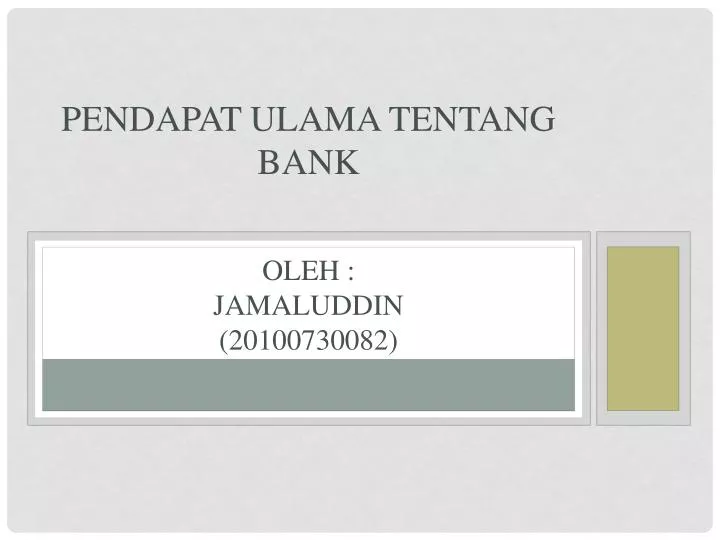 pendapat ulama tentang bank oleh jamaluddin 20100730082