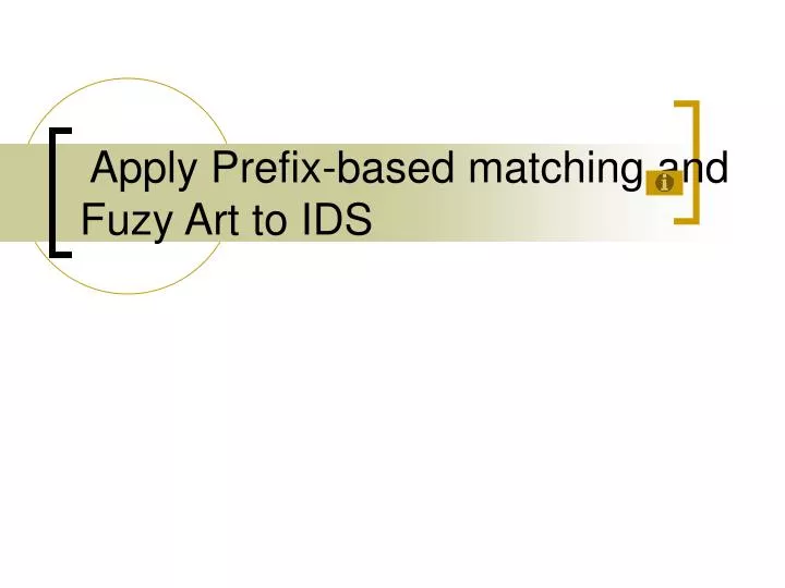 apply prefix based matching and fuzy art to ids