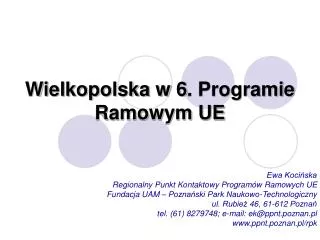 wielkopolska w 6 programie ramowym ue