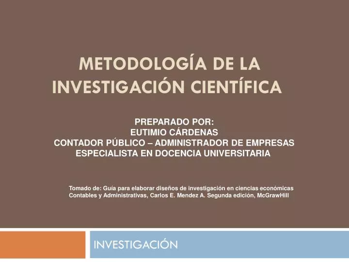 metodolog a de la investigaci n cient fica