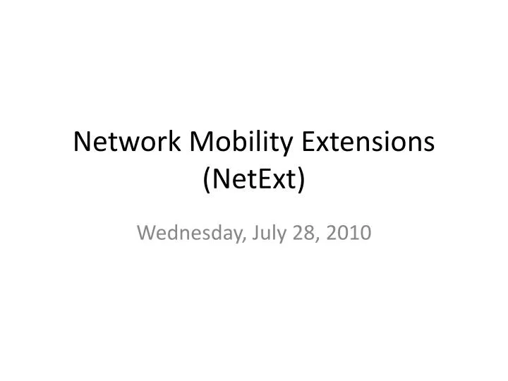 network mobility extensions netext