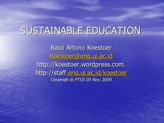 sustainable education