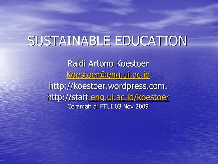 sustainable education