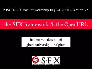 the SFX framework &amp; the OpenURL