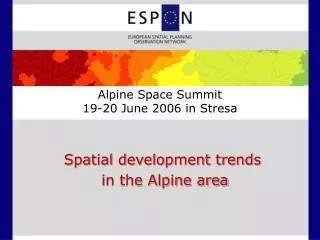 Alpine Space Summit 19-20 June 2006 in Stresa