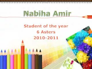 Student of the year 6 Asters 2010-2011
