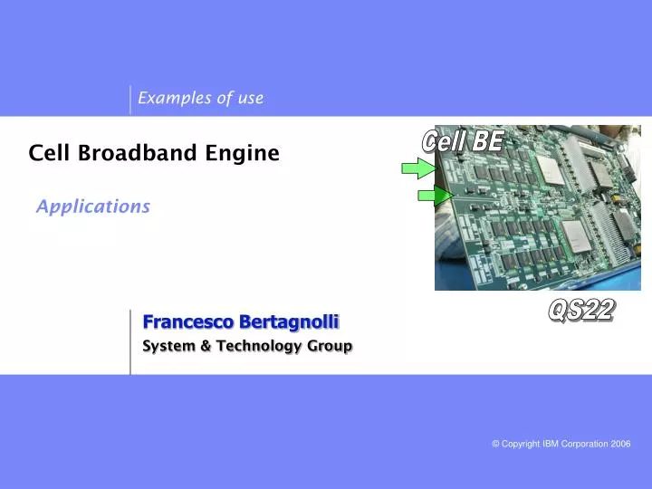 cell broadband engine applications