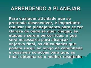 aprendendo a planejar