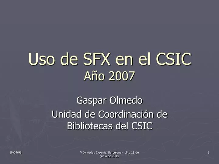 uso de sfx en el csic a o 2007