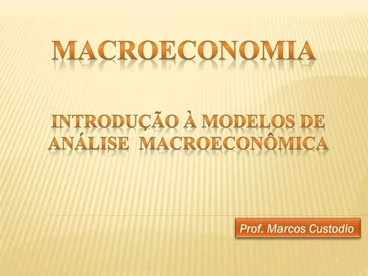 introdu o modelos de an lise macroecon mica