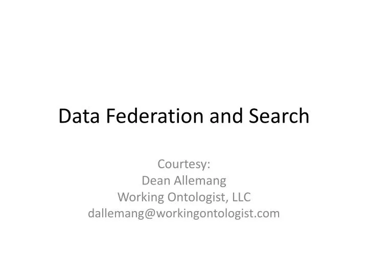 data federation and search