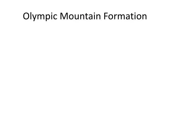 olympic mountain formation