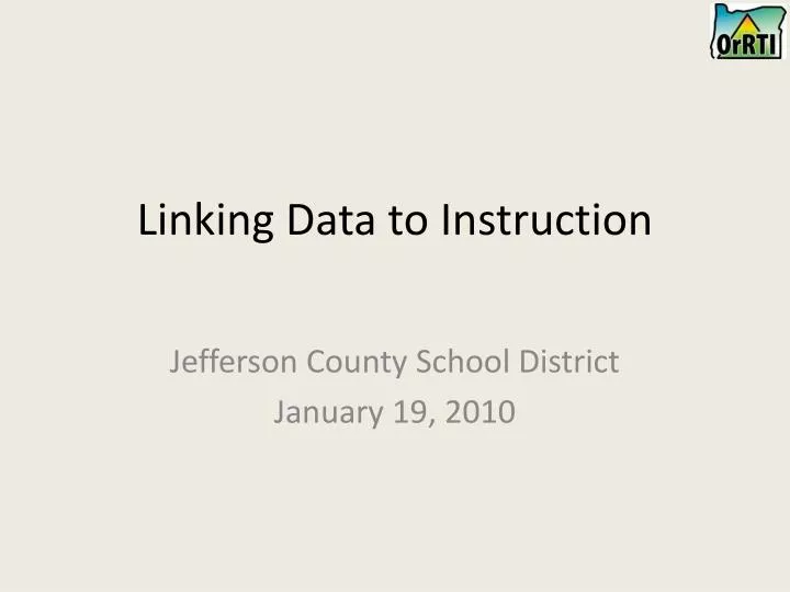 linking data to instruction