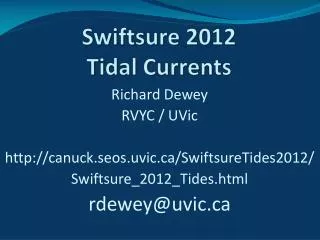 Swiftsure 2012 Tidal Currents