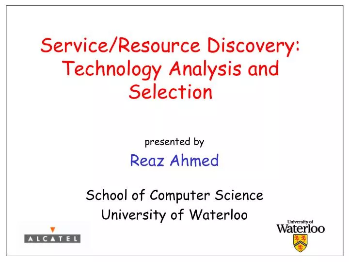 service resource discovery technology analysis and selection