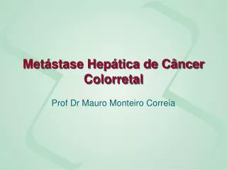 met stase hep tica de c ncer colorretal