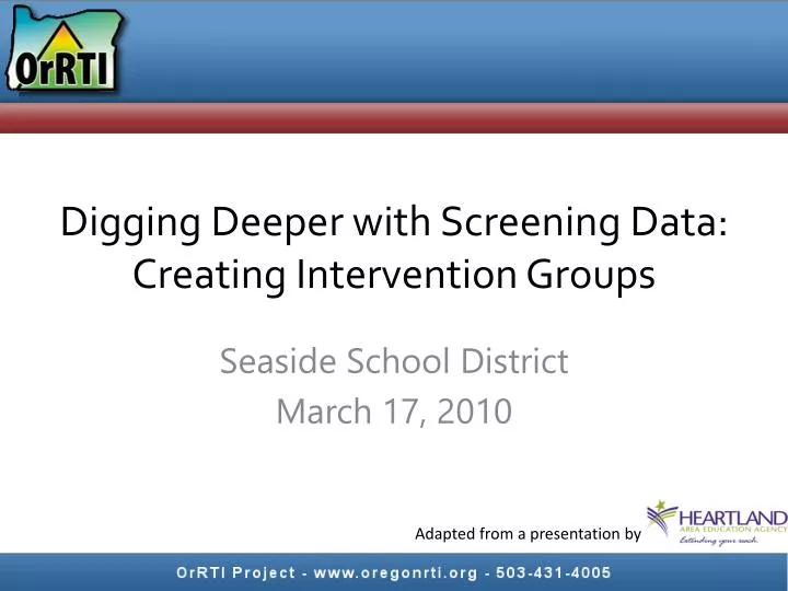 digging deeper with screening data creating intervention groups