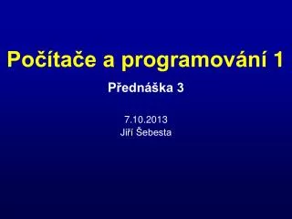 po ta e a programov n 1