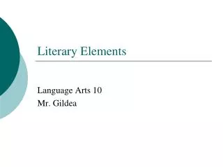 Literary Elements