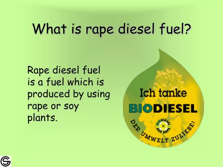 what is rape diesel fuel