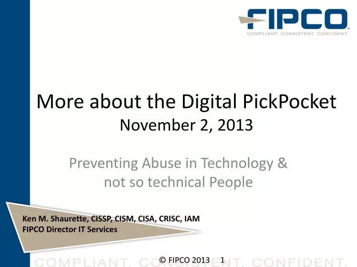 more about the digital pickpocket november 2 2013