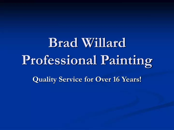 brad willard professional painting