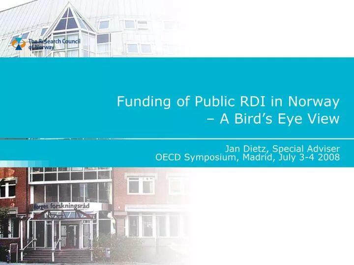 funding of public rdi in norway a bird s eye view
