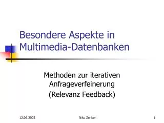 besondere aspekte in multimedia datenbanken