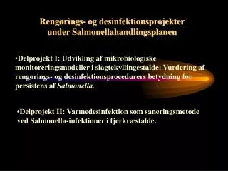 reng rings og desinfektionsprojekter under salmonellahandlingsplanen