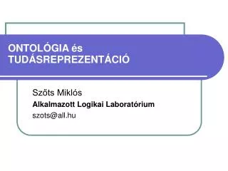 ontol gia s tud sreprezent ci