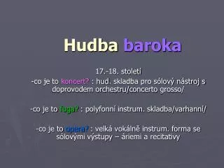 hudba baroka