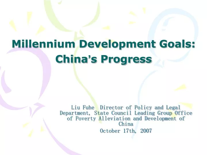 millennium development goals china s progress