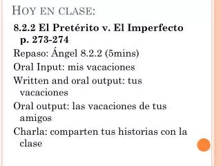 hoy en clase