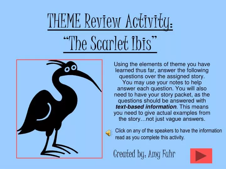 theme review activity the scarlet ibis