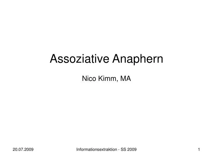 assoziative anaphern nico kimm ma