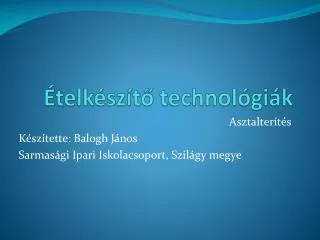 telk sz t technol gi k