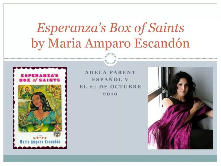 esperanza s box of saints by maria amparo escand n