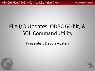 file i o updates odbc 64 bit sql command utility