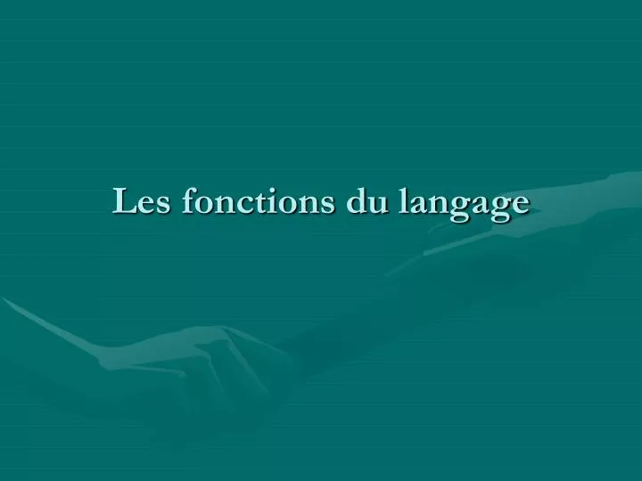 les fonctions du langage