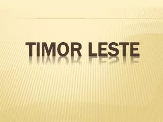 timor leste