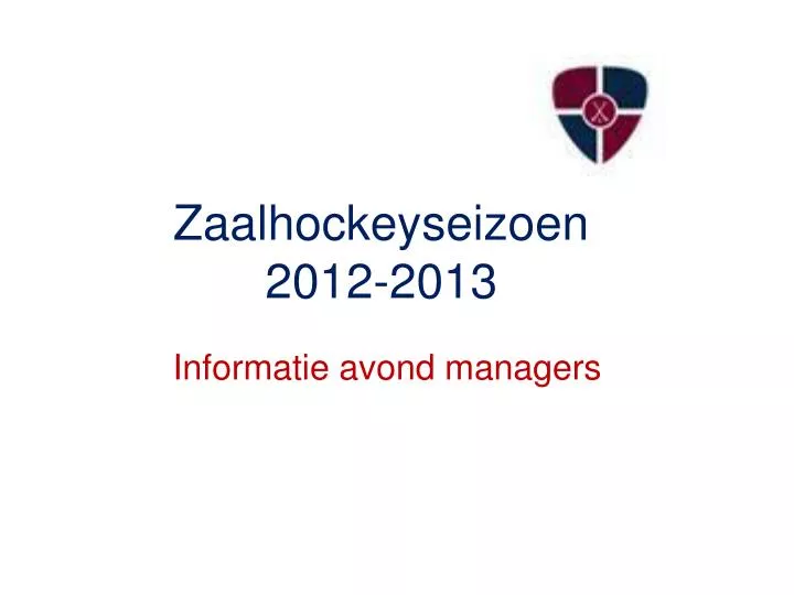 zaalhockeyseizoen 2012 2013