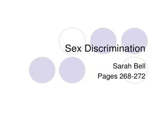Sex Discrimination
