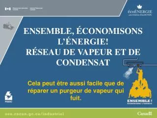 ensemble conomisons l nergie r seau de vapeur et de condensat
