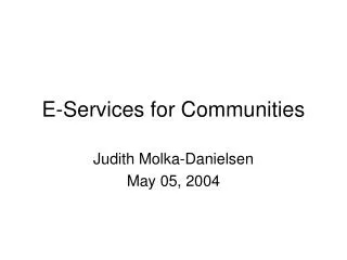 E-Services for Communities