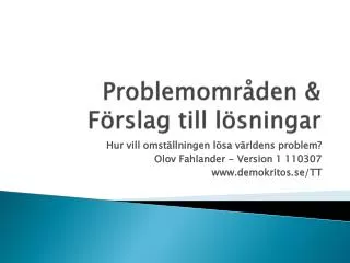 problemomr den f rslag till l sningar