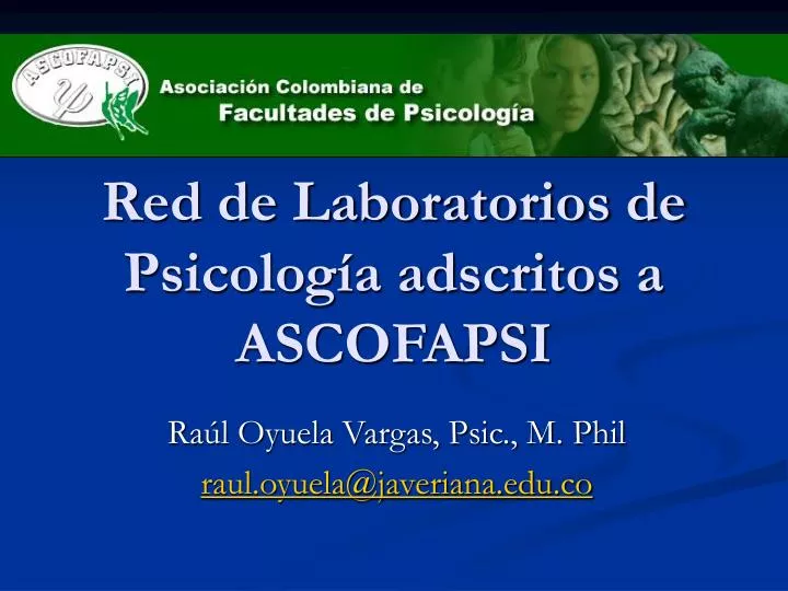 red de laboratorios de psicolog a adscritos a ascofapsi