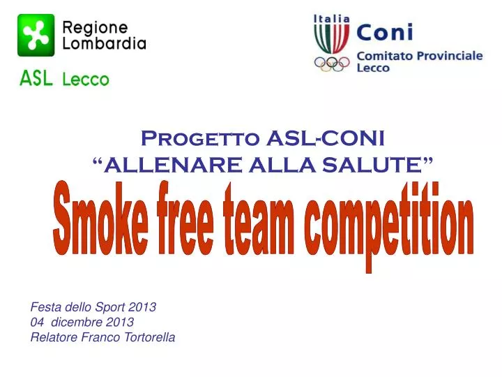 progetto asl coni allenare alla salute