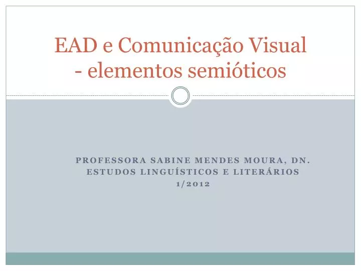 ead e comunica o visual elementos semi ticos